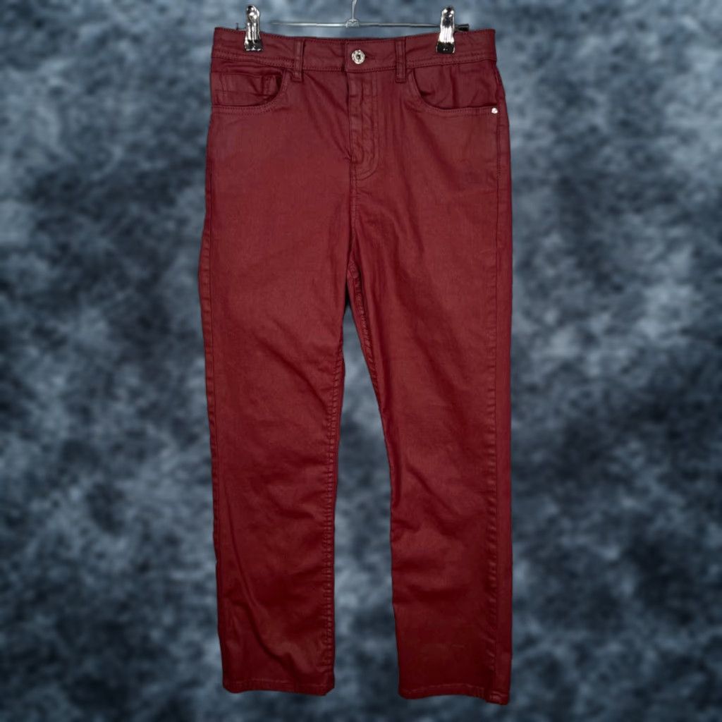Zara Zara Womens Size 6 Slim Fit Straight Leg Burgundy Pants Size 28" / US 6 / IT 42 - 1 Thumbnail