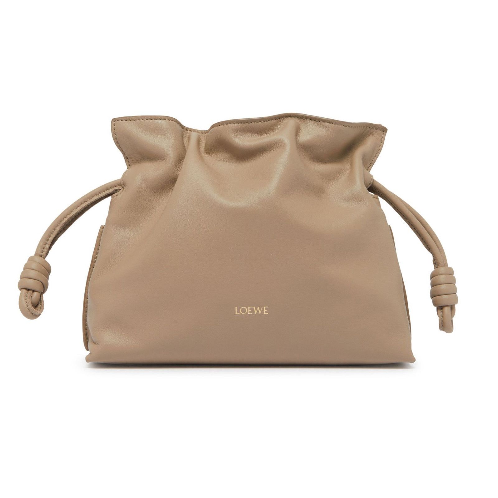 Loewe Flamenco Mini Sand Beige Nappa Leather Clutch New And, Women's