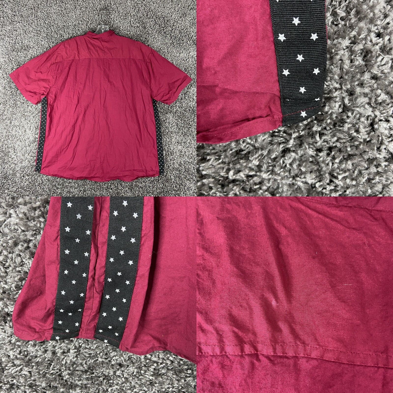 Vintage VINTAGE Blue Gear Red Stars Button Up Short Sleeve Men’s 4XL Size US 39 - 8 Thumbnail