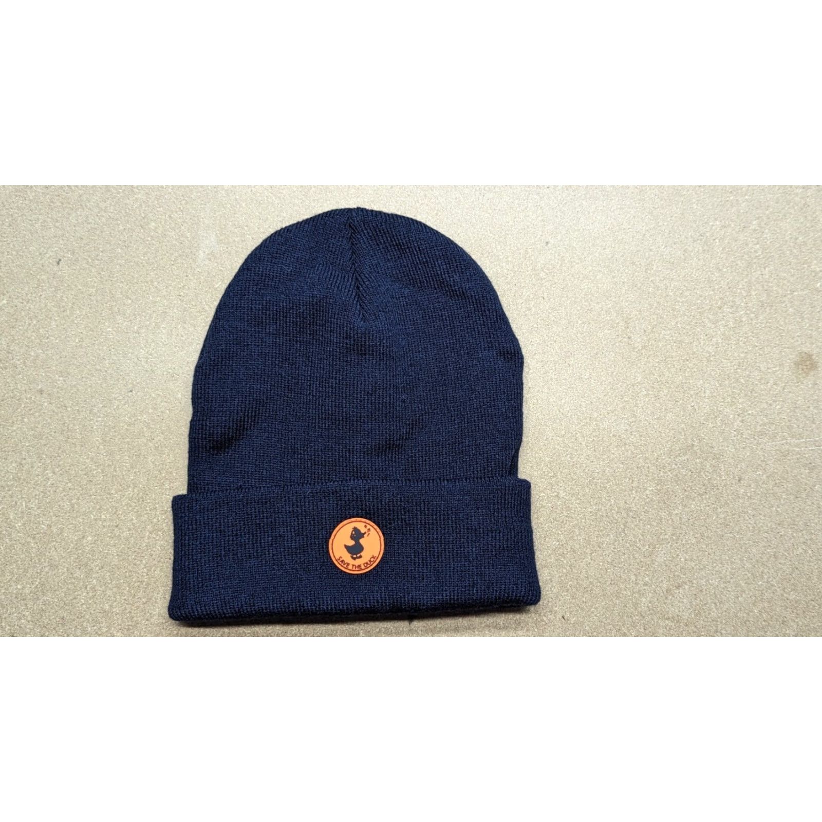 Save The Duck Save the Duck Beanie Hat One Size Cuffed Stretch Unisex Adults Navy Blue Knit Acrylic Mens Womens Boys Girls Size ONE SIZE - 2 Thumbnail
