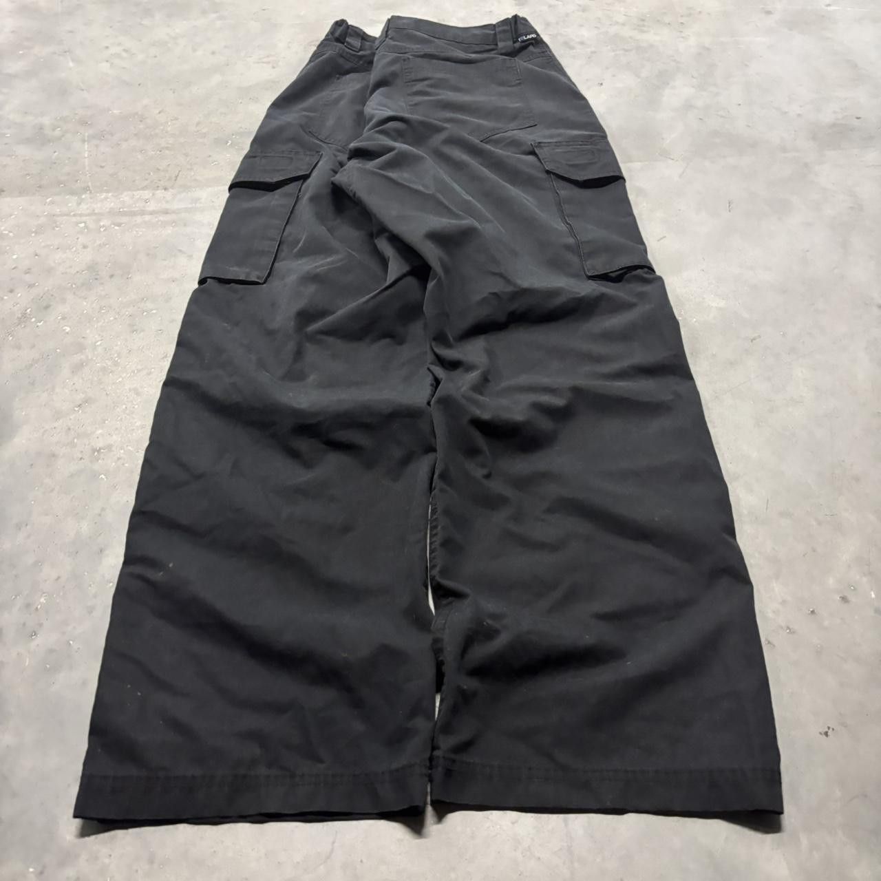 Japanese Brand × Vintage Crazy Vintage Y2K/2000s Baggy Black Streetwear Workwear Skater Cargo Pants! Size US 36 / EU 52 - 4 Thumbnail