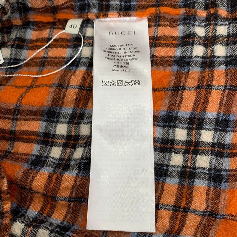 Gucci Gucci Color-blocked plaid wool lapel long-sleeved shirt 25 Size US XXS / EU 40 - 6 Thumbnail