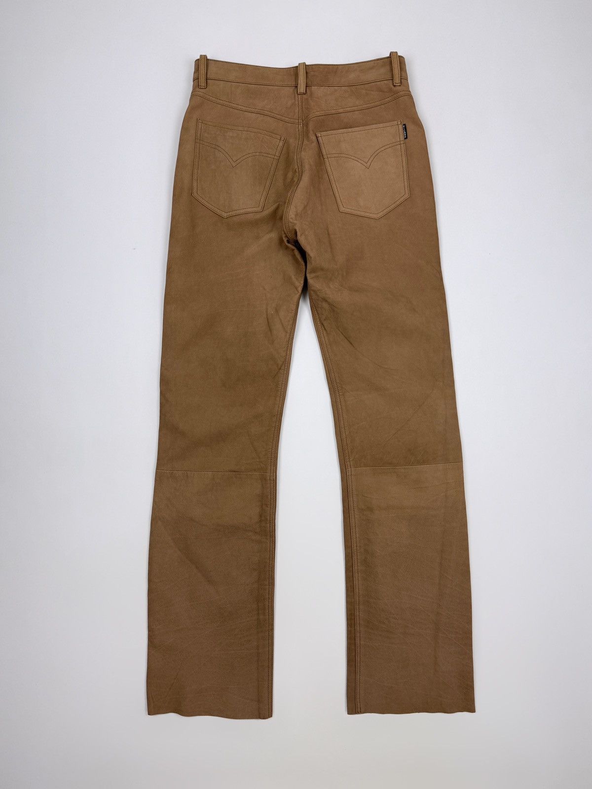Vintage 1990’s Vintage Ricano Brown Leather Biker Rider Pants 30X32 Size US 30 / EU 46 - 7 Thumbnail