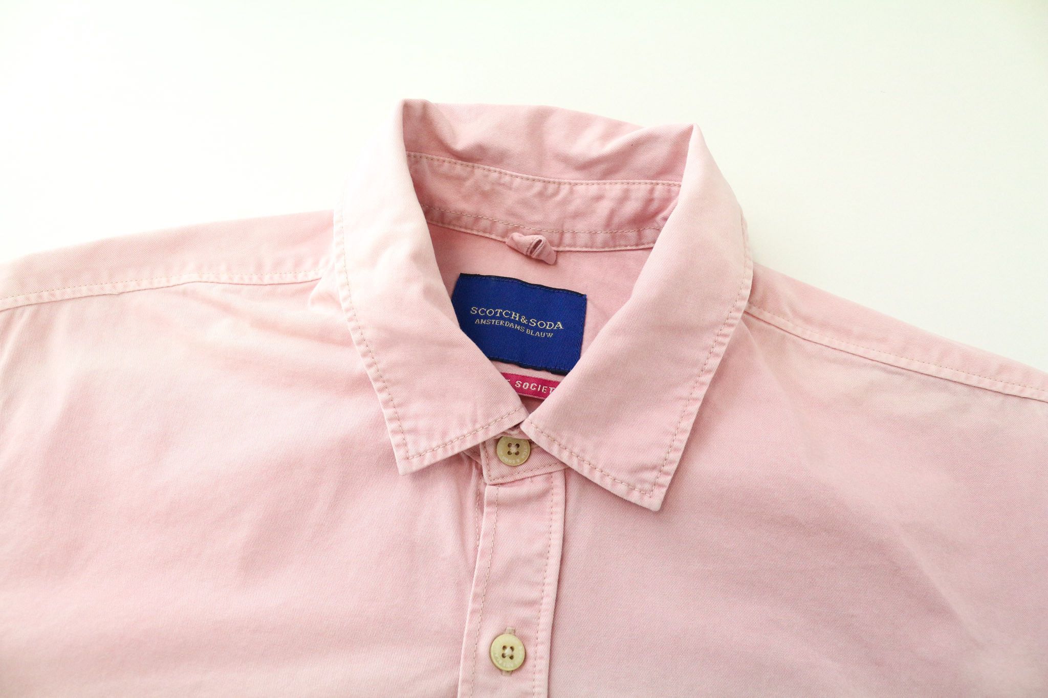 Scotch & Soda AMS BLAUW S Pink Cotton Washed Pocket Shirt 74248 Size US S / EU 44-46 / 1 - 3 Thumbnail