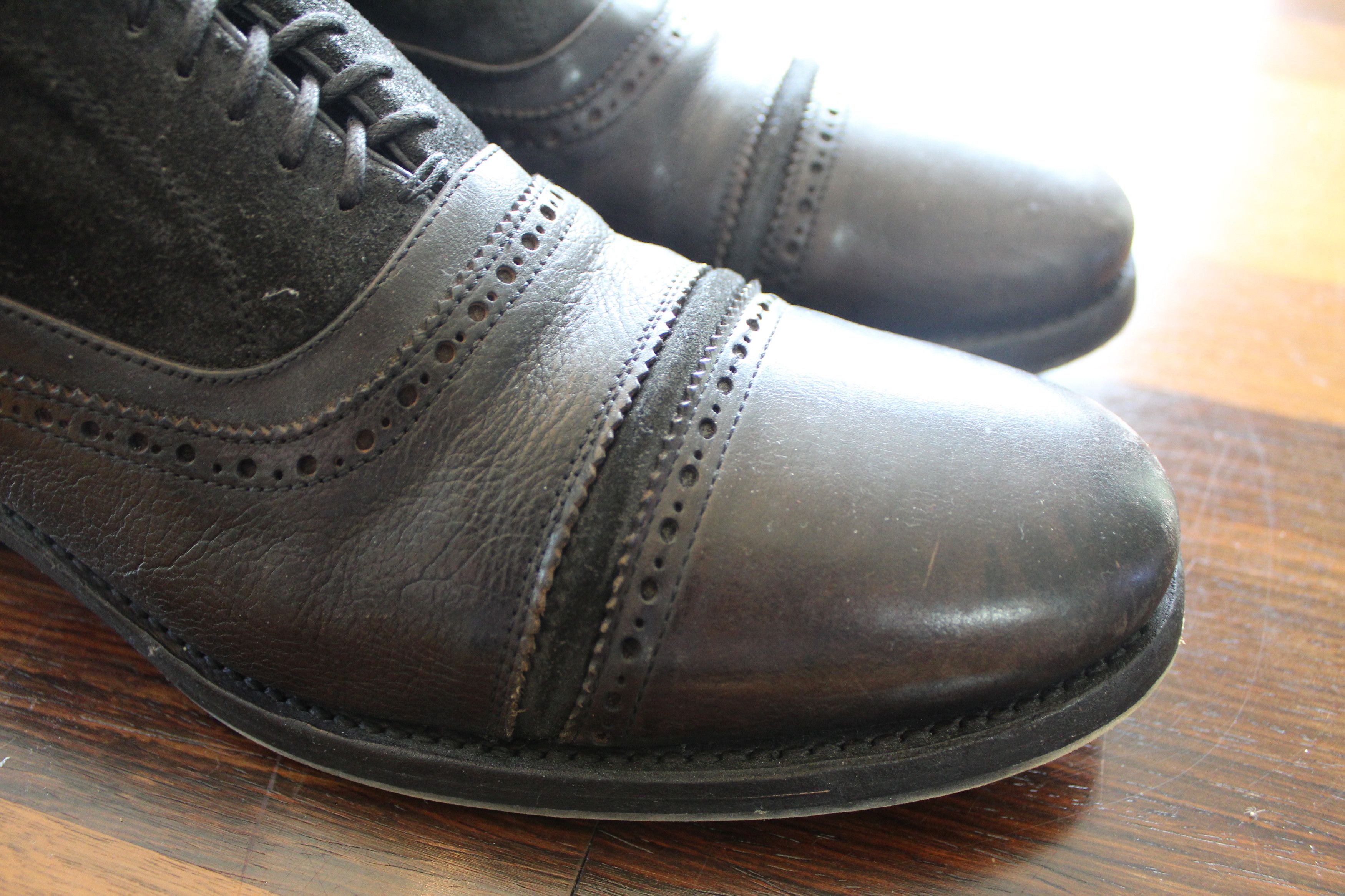 John Varvatos Varvatos Handmade, Two-Tone Double Balmoral w/ Cuban Heel Size US 11 / EU 44 - 1 Thumbnail