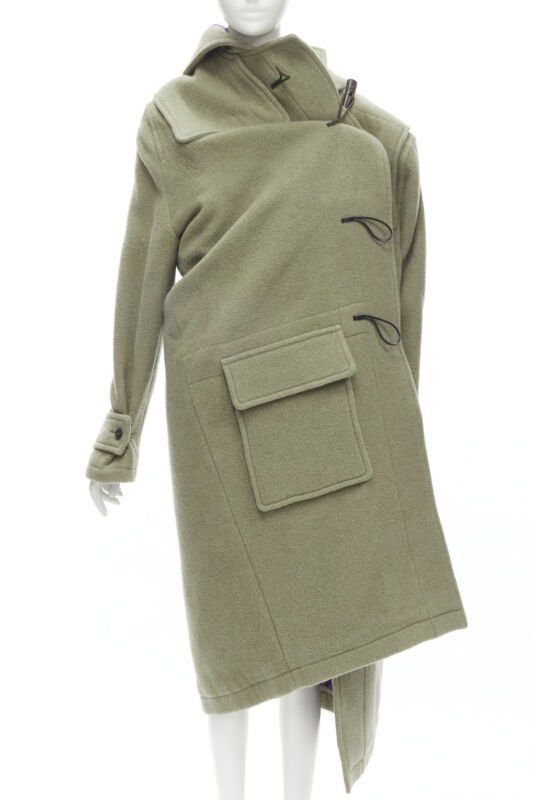 Balenciaga BALENCIAGA 2018 Runway Pulled khaki grey toggle wrap coat M Size M / US 6-8 / IT 42-44 - 1 Thumbnail
