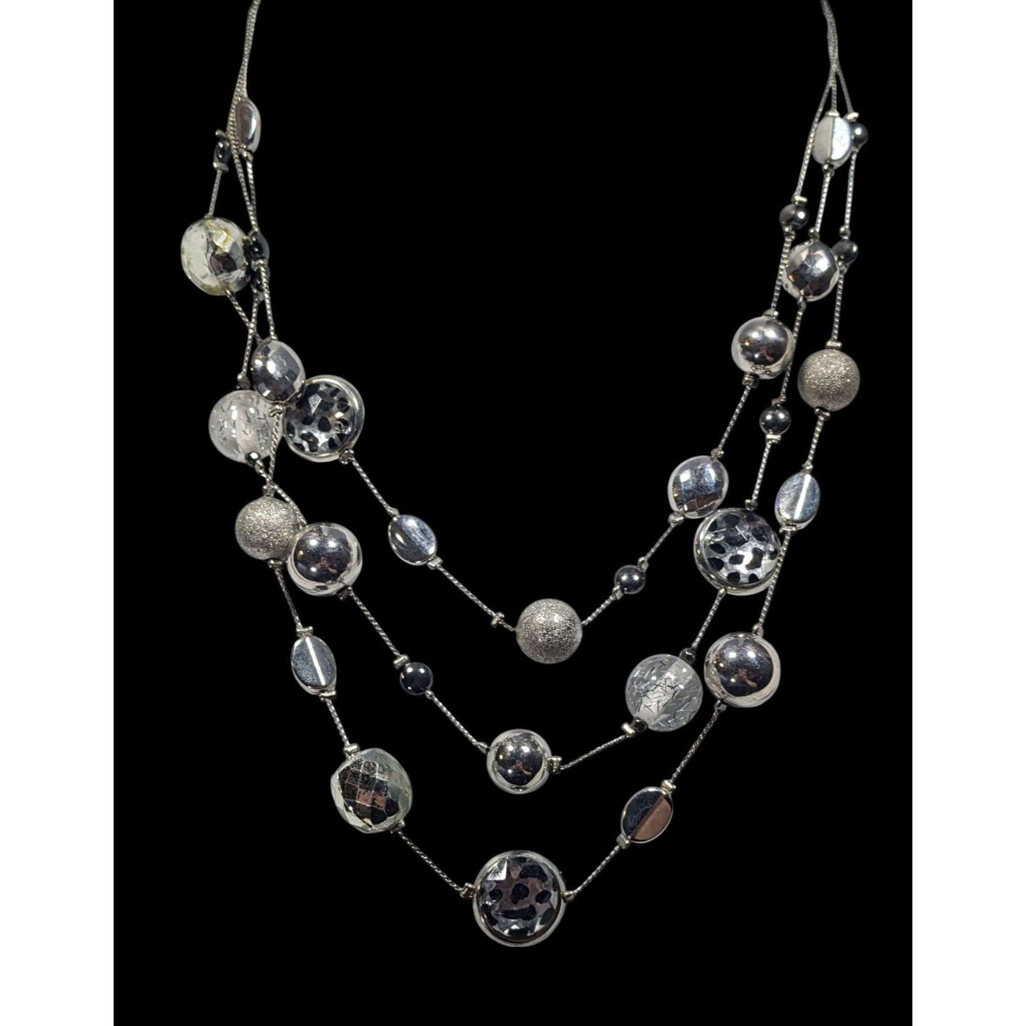 Other NY & Co Safari Glam Animal Print Silver Tone Layered Necklac Size ONE SIZE - 2 Thumbnail