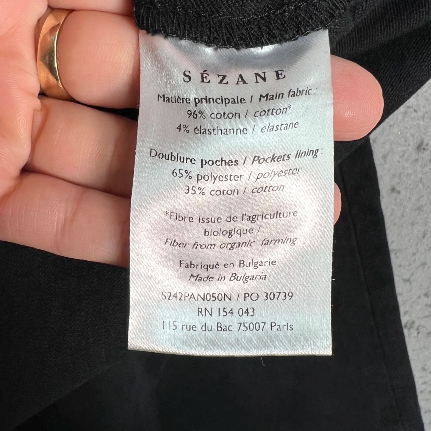 Vintage Sézane Black High-Waisted Dress Pants Womens Size 36 Organic Cotton Blend Size 25" / US 0 / IT 36 - 4 Thumbnail