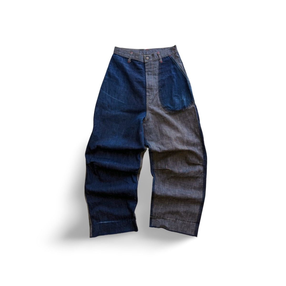 Kapital Kapital Patchwork Super Baggy Wide Leg Jeans Size US 27 - 1 Thumbnail