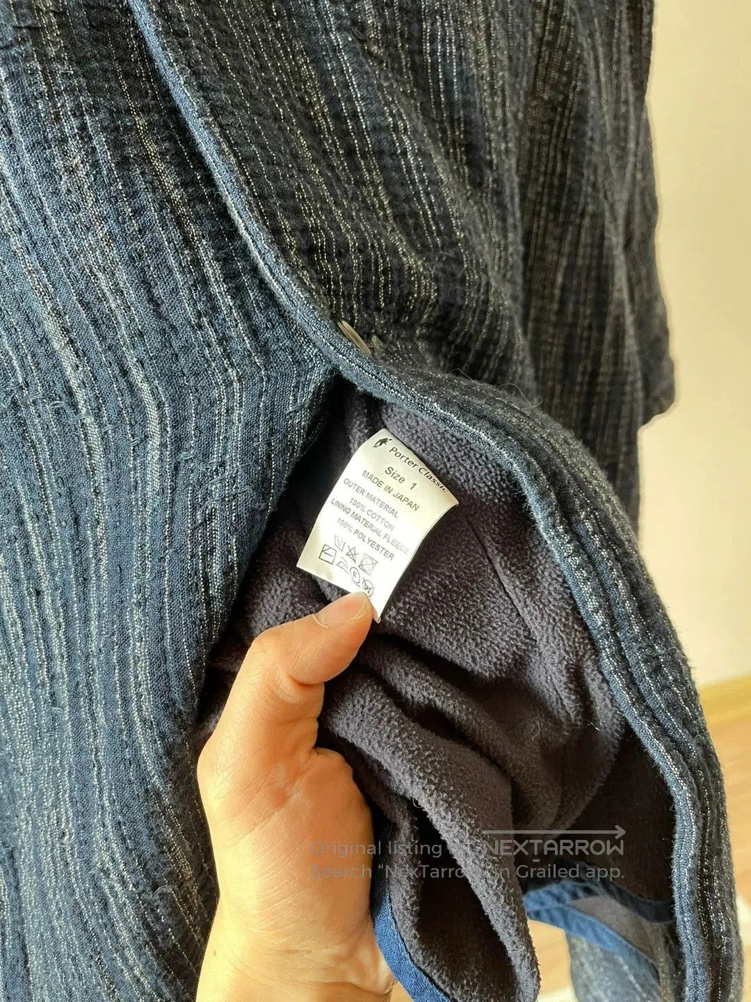 Porter Classic silver kasuri windbreaker coat. Size XS / US 0-2 / IT 36-38 - 6 Thumbnail