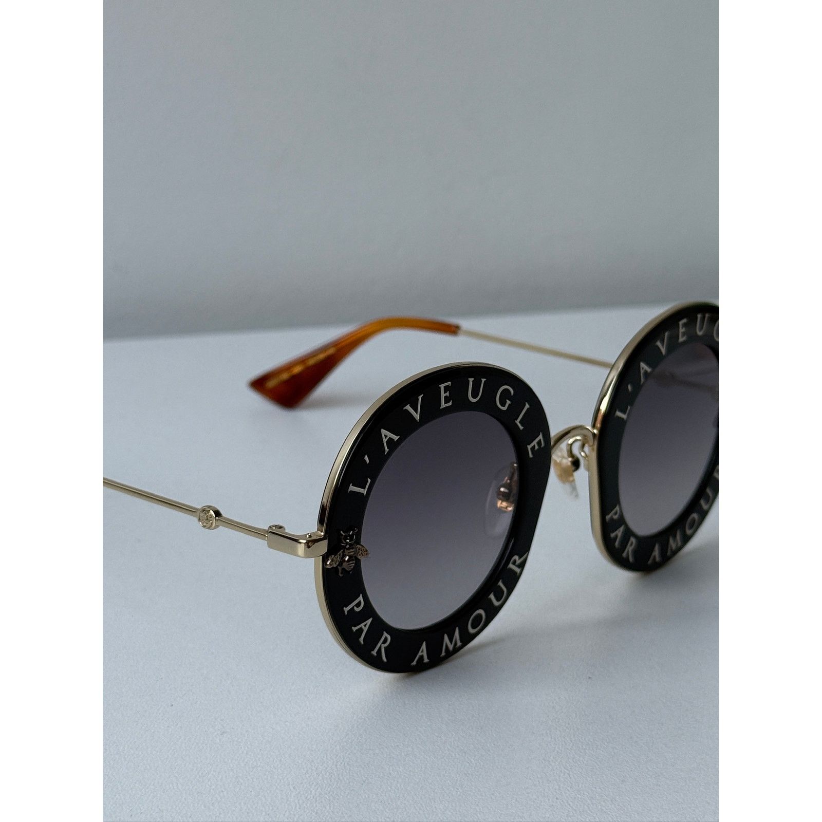 Gucci RARE! NEW Gucci GG0113S Blind for Love Black Sunglasses Size ONE SIZE - 7 Thumbnail
