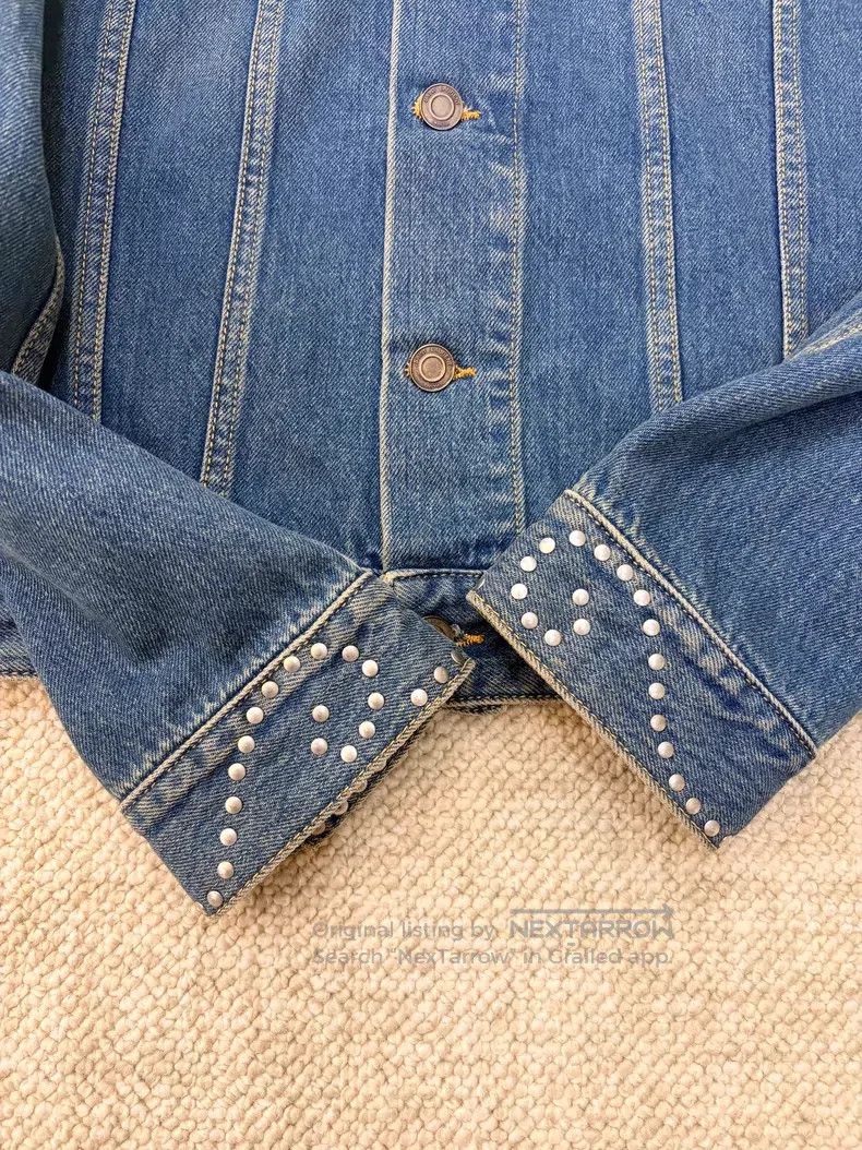 Saint Laurent Paris Saint Laurent Paris Studded Rhinestone Denim Jacket i Size US L / EU 52-54 / 3 - 4 Thumbnail