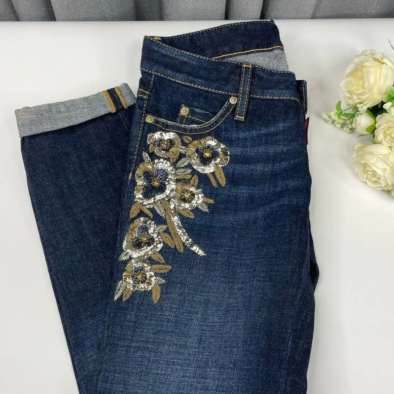 Dsquared2 DSQUARED2 Men's Blue Cotton Casual Pants 0089 Size US 27 - 1 Thumbnail