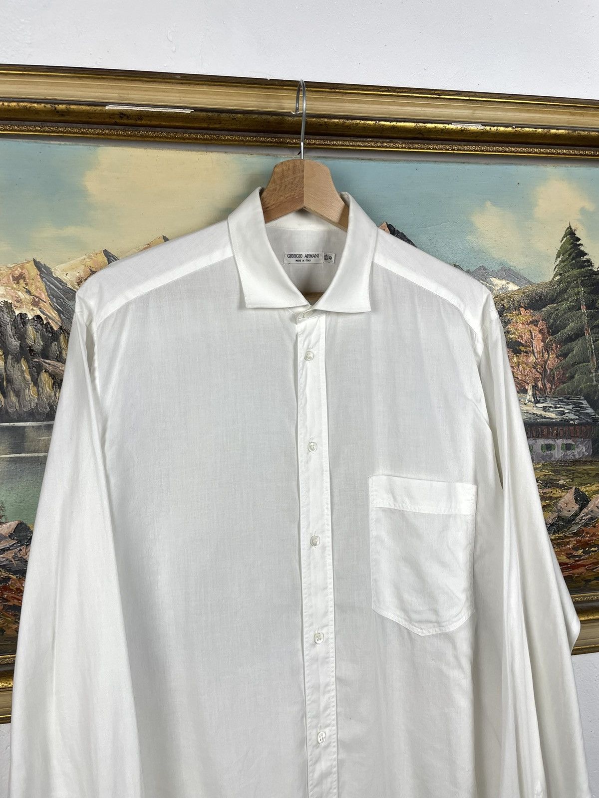 Giorgio Armani Giorgio Armani Vintage White Shirt Old Money Luxury Designer Size US M / EU 48-50 / 2 - 5 Thumbnail