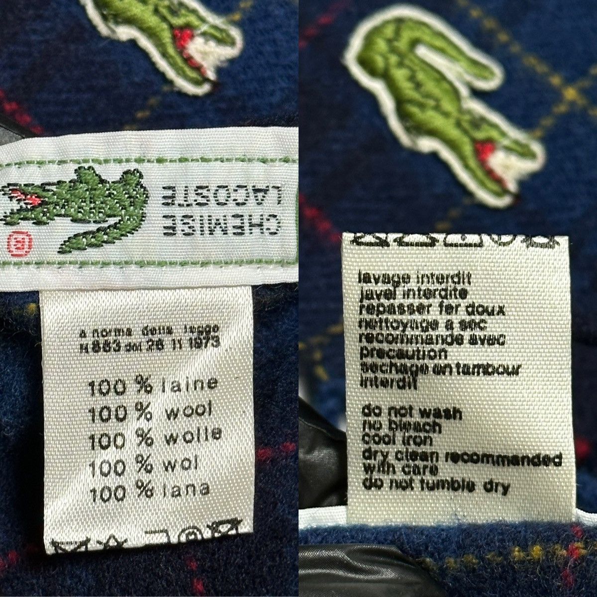 Lacoste 🐊Vintage Lacoste Wool Plaid Scarf Muffler Size ONE SIZE - 10 Thumbnail