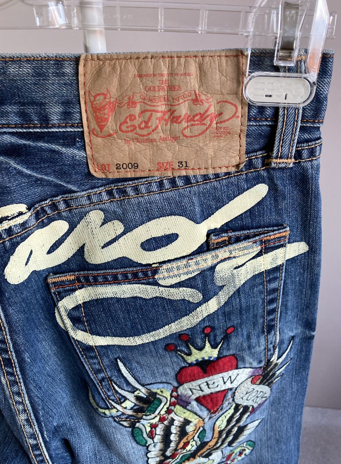 Ed Hardy by Christian Audigier Denim Jeans Big Logo Pants