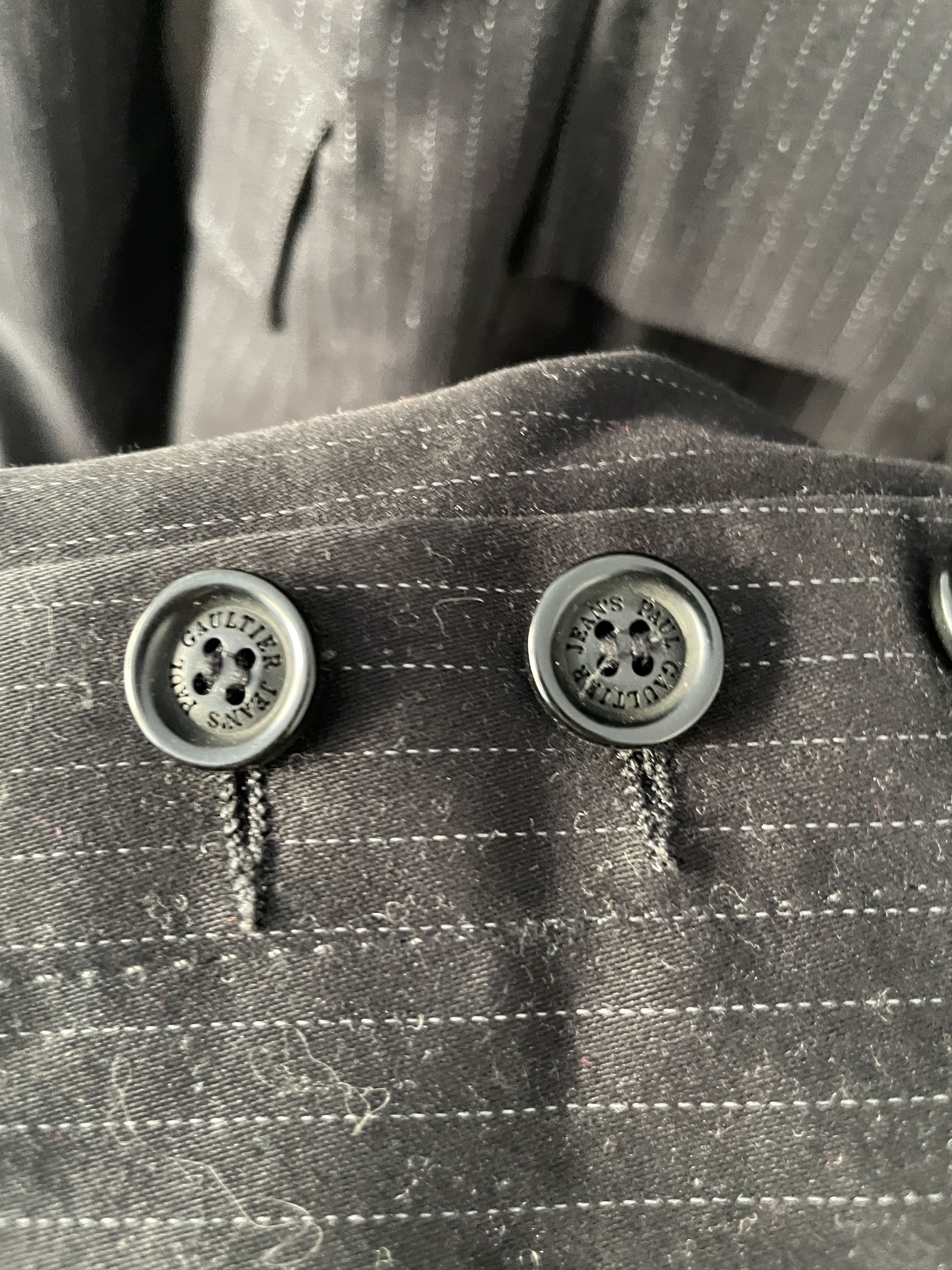 Jean Paul Gaultier Jean Paul Gaultier Black Pinstripe Tailored Blazer - 1990s Size S / US 4 / IT 40 - 9 Thumbnail