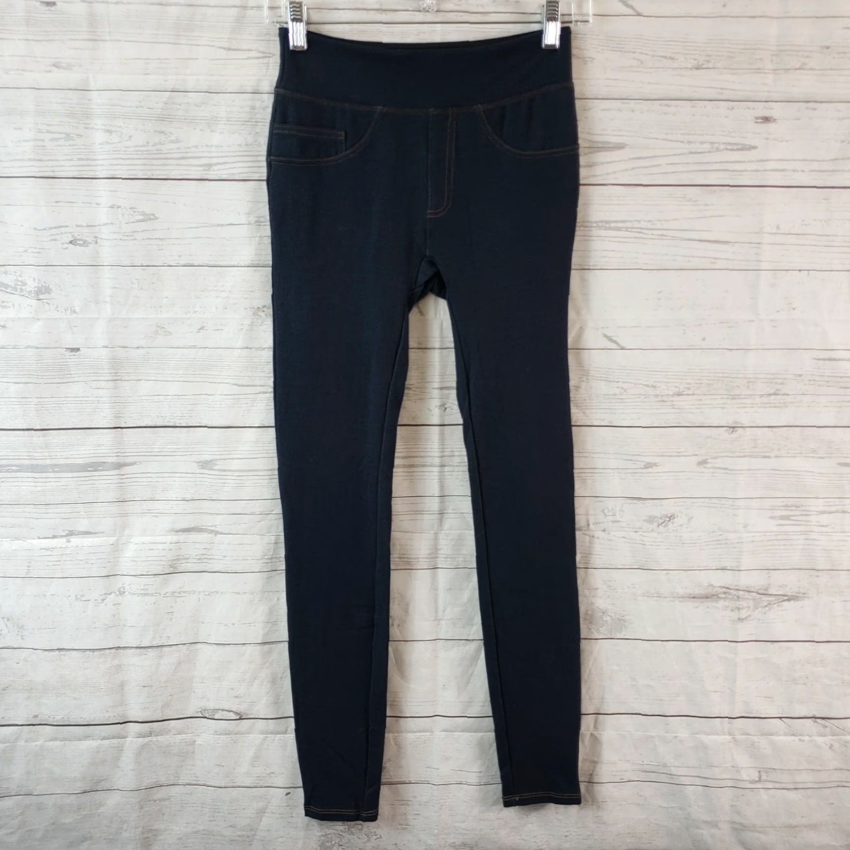 Spanx VINTAGE? No. Assets by Spanx Leggings Women's Small Blue Mid Rise Cotton Blend Size 28" / US 6 / IT 42 - 2 Thumbnail