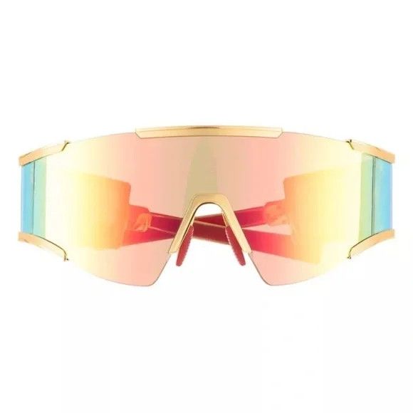 Balmain o1s1wg111225 Size:OS/Fleche mask Sunglasses in Orange Size ONE SIZE - 2 Thumbnail