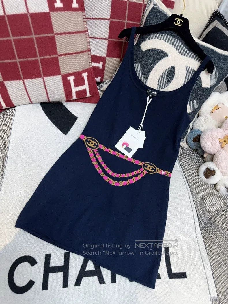 Chanel Chanel Ski Series Dark Blue Knitted Pink Jewellery Belt Pr Size XS / US 0-2 / IT 36-38 - 7 Thumbnail