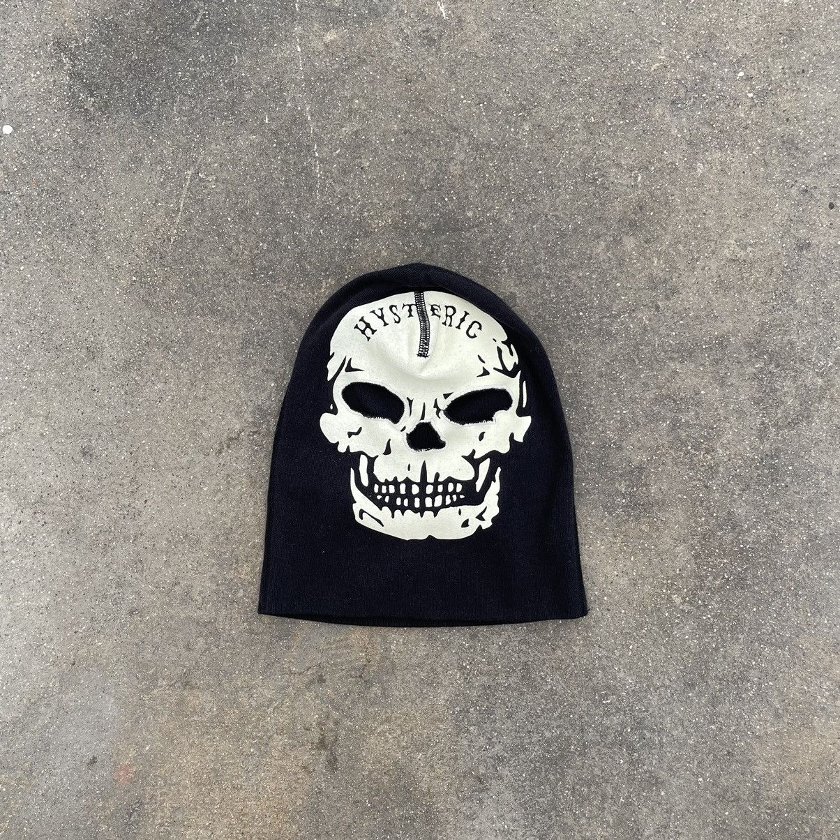 image of 14Th Addiction x Hysteric Glamour Og Hysteric Glamour Skulls Balaclava Mask Beanie in Black, Men's