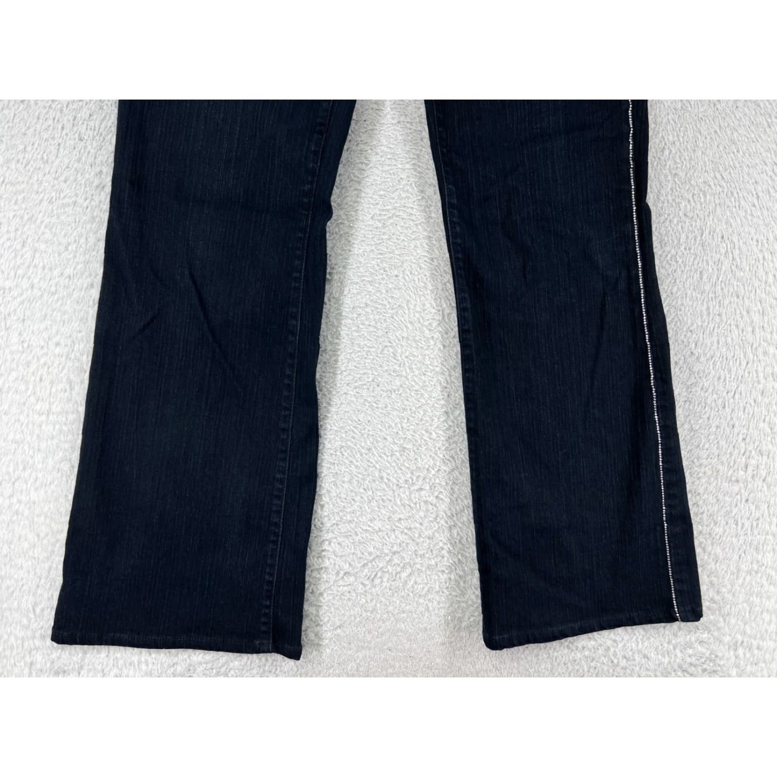 Denime Not Your Daughters Jeans Jeans Black Denim Bootcut 28x28 Womens 8 Regular Stretch Mid Rise 28in Inseam 28in Dark Wash 5-Pocket Design Zip Size 34" / US 12 / IT 48 - 6 Thumbnail