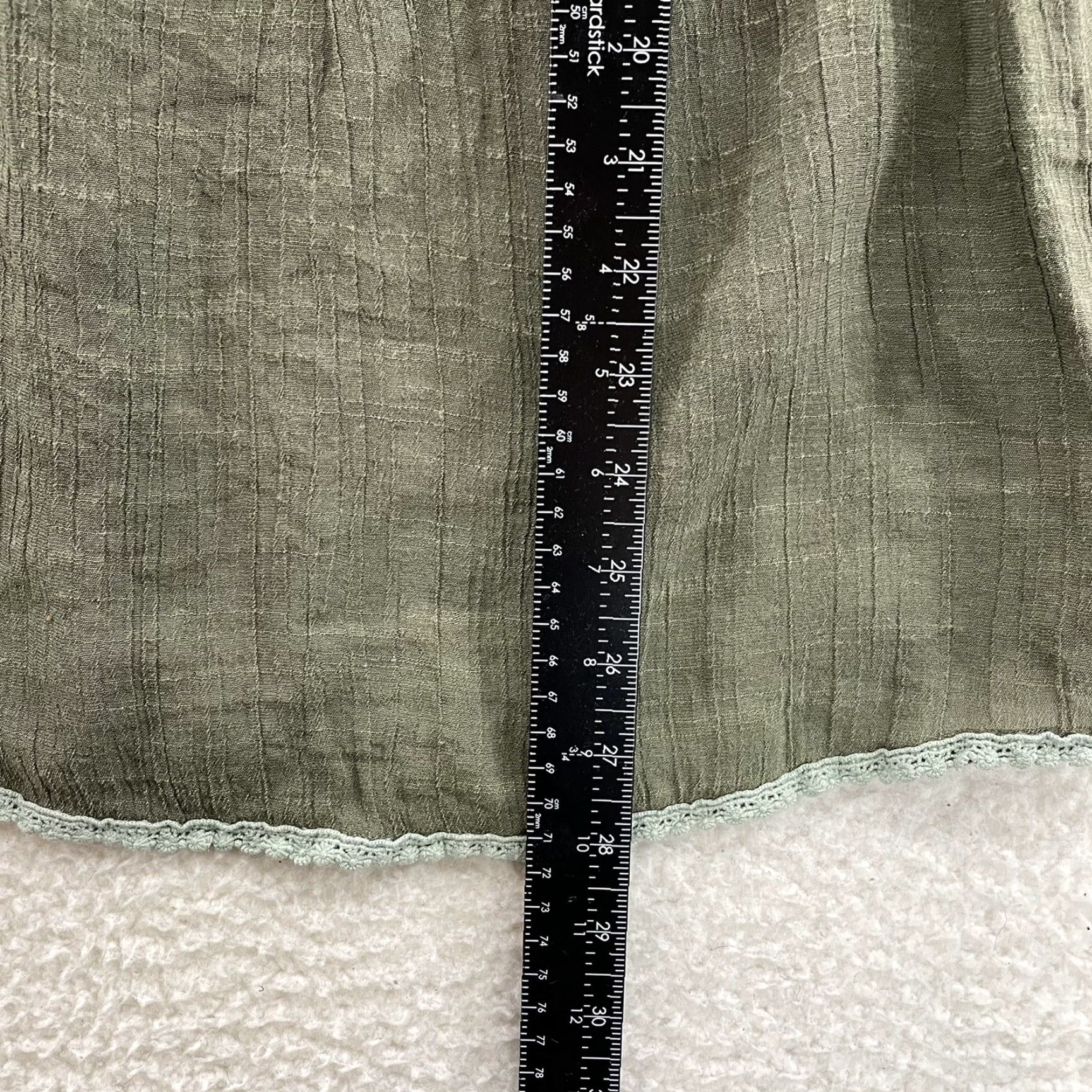 Vintage Y2K Vintage Top Medium Green Ruffle Sleeveless Bohemian Boho Fairy Grunge Shirt M Womens Size M / US 6-8 / IT 42-44 - 5 Thumbnail