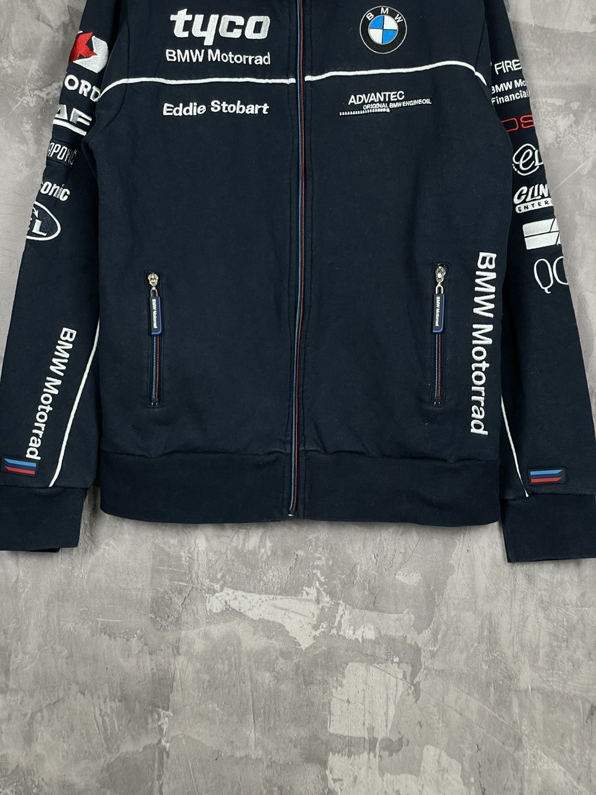 BMW × Vintage Vintage BMW Racing Y2K Multilogo Rare Zip Sweatshirt Size US M / EU 48-50 / 2 - 5 Thumbnail