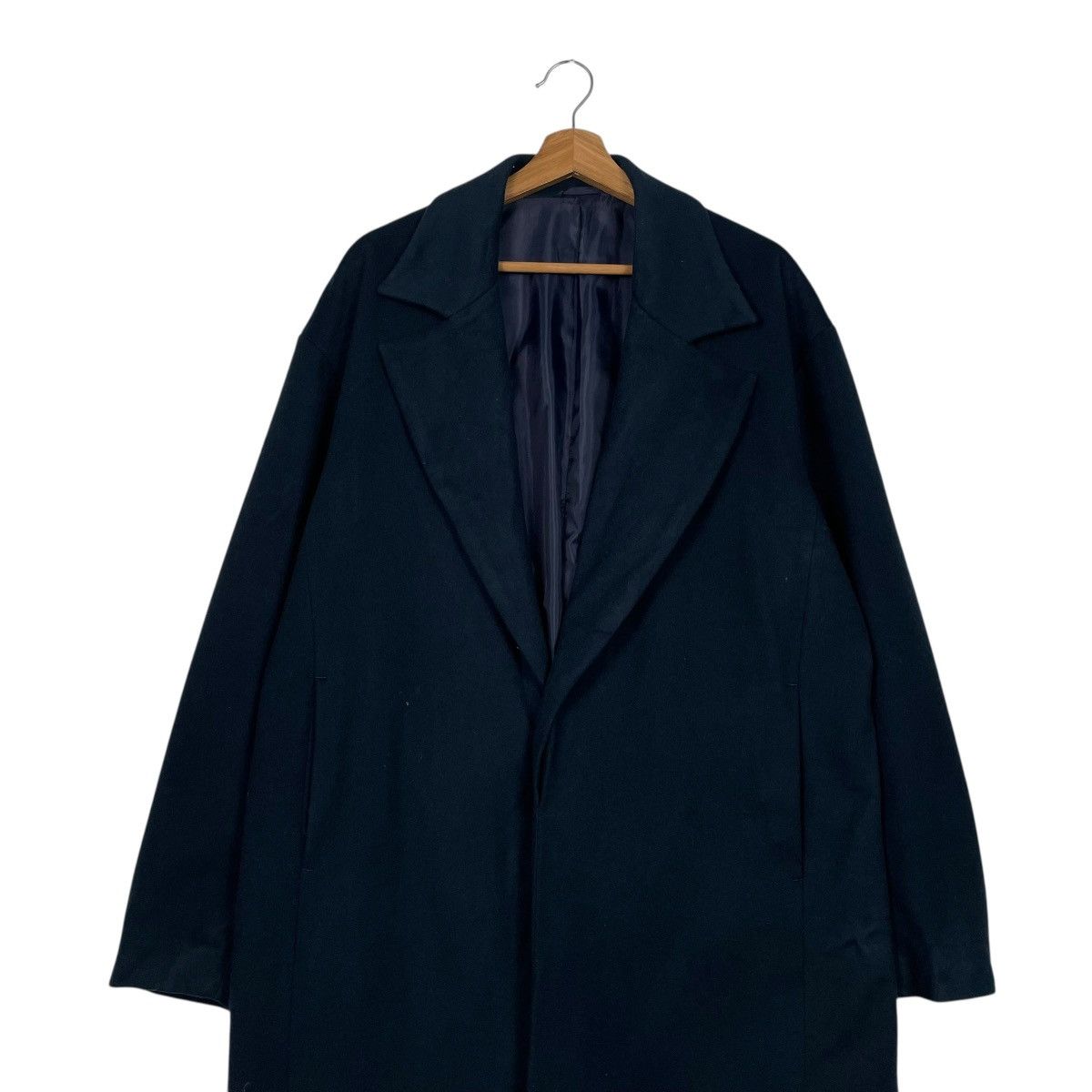 STUDIOUS Japanese Brand Studious Blac Wool Overcoat Size US L / EU 52-54 / 3 - 3 Thumbnail