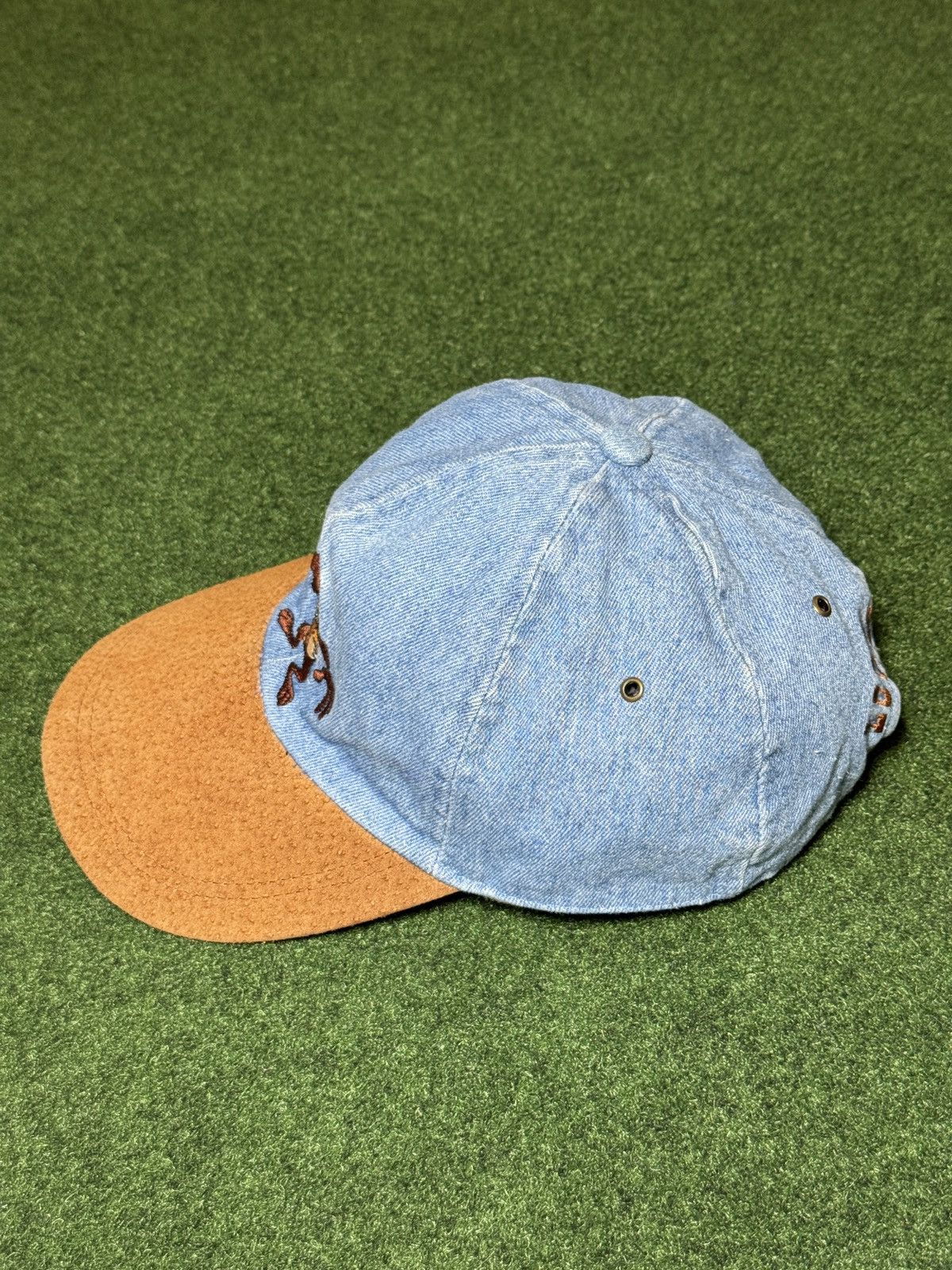 Vintage × Warner Bros Vintage 90s Taz Looney Tunes Cowboy Western Denim Cap Hat Size ONE SIZE - 4 Thumbnail