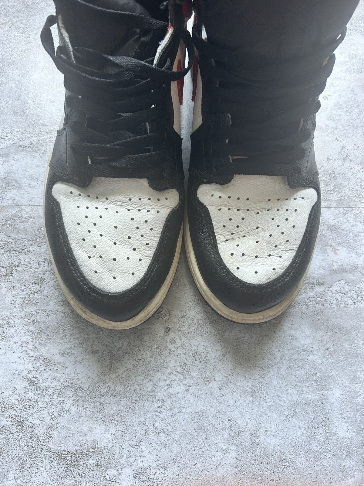 Jordan Brand × Nike Jordan 1 Retro High Black Gym Red Size US 12 / EU 45 - 3 Thumbnail