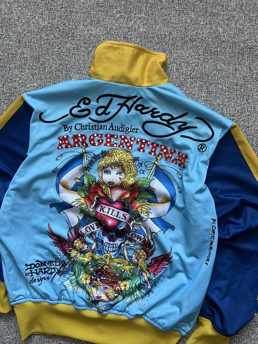 Ed Hardy VINTAGE RARE Y2K ED HARDY BY CHRISTIAN AUDIGIER FUL-ZIP JCKT ...