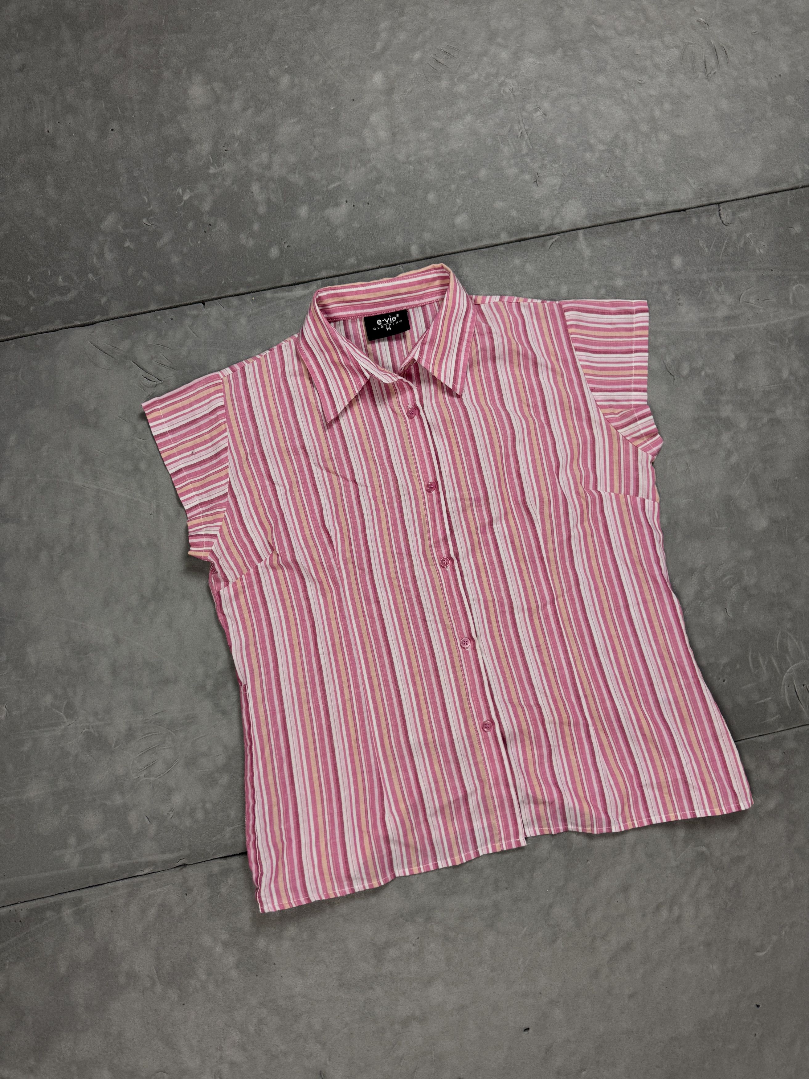 Vintage Vintage y2k striped pink shirt formal coquette retro Size S / US 4 / IT 40 - 5 Thumbnail