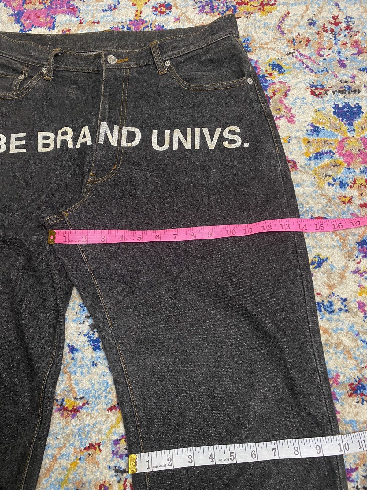 Japanese Brand Libe Brand Univs Co Dark Grey Statement Jeans Size US 34 / EU 50 - 6 Thumbnail