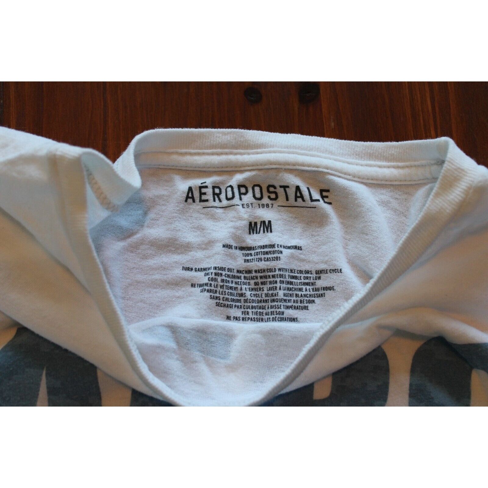 Aeropostale Aeropostale T-Shirt Mens Medium Crew Neck White Big Logo Size US M / EU 48-50 / 2 - 3 Thumbnail