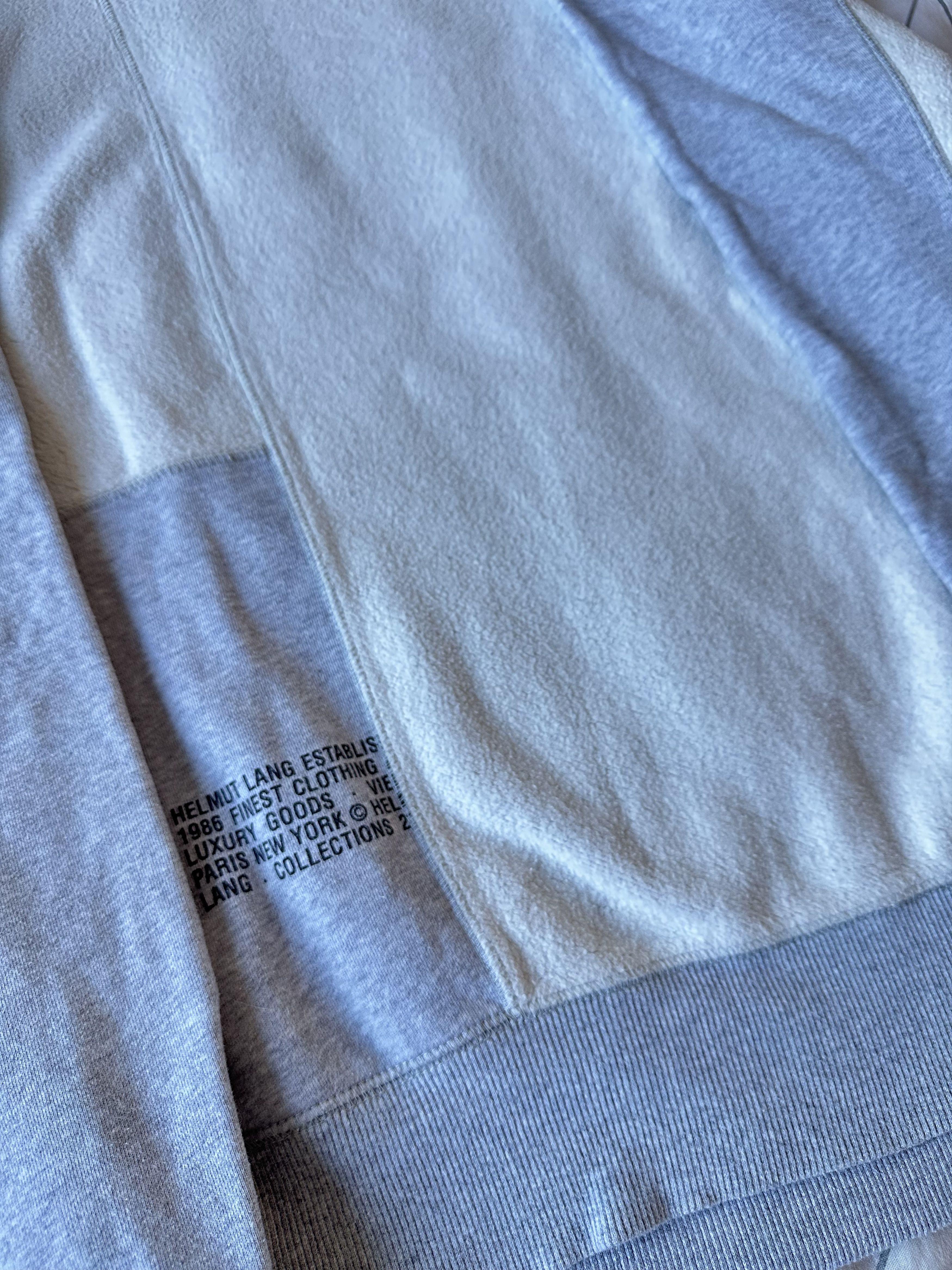 Helmut Lang Helmut Lang Grey & Off White Reverse Colorblock Crewneck Size US XL / EU 56 / 4 - 3 Thumbnail
