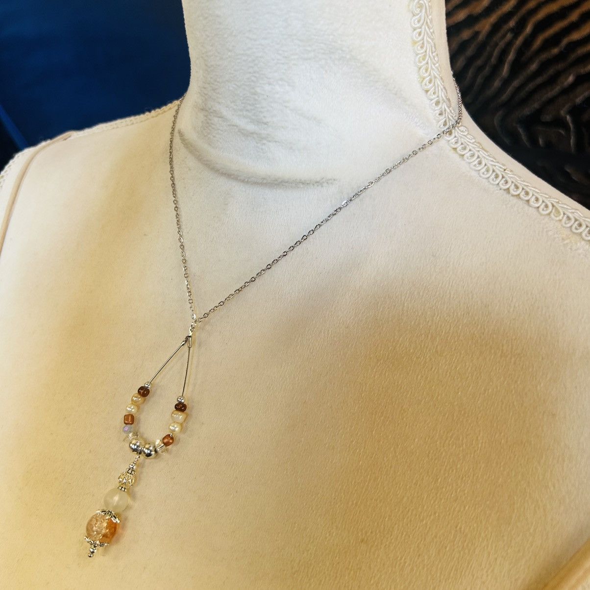 Handmade Handcrafted vintage bead changeable charm pendant necklace Size ONE SIZE - 4 Thumbnail