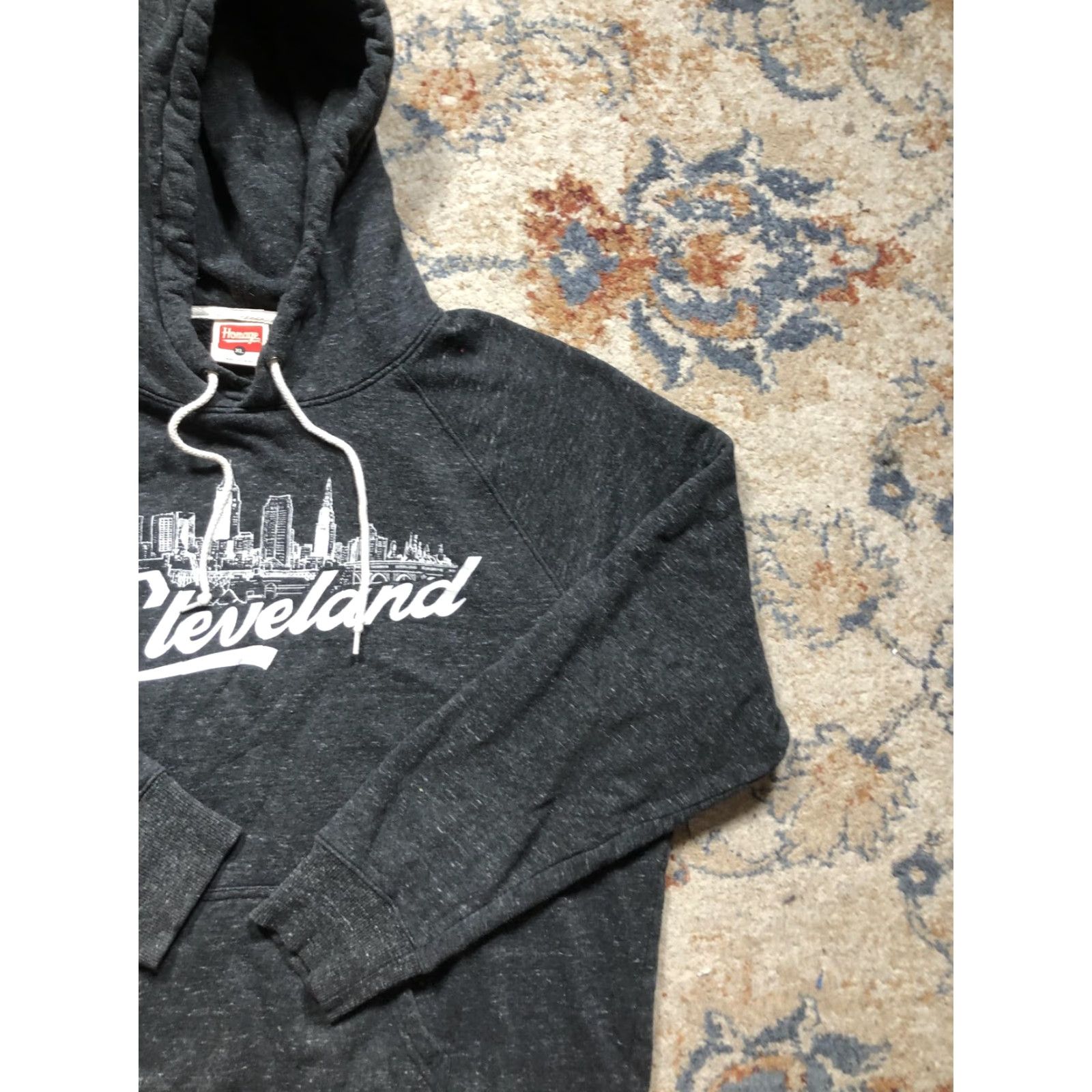 Vintage Homage Hoodie Sweatshirt Mens XL Charcoal Cleveland Skyline Graphic Pullover Size US XL / EU 56 / 4 - 4 Thumbnail
