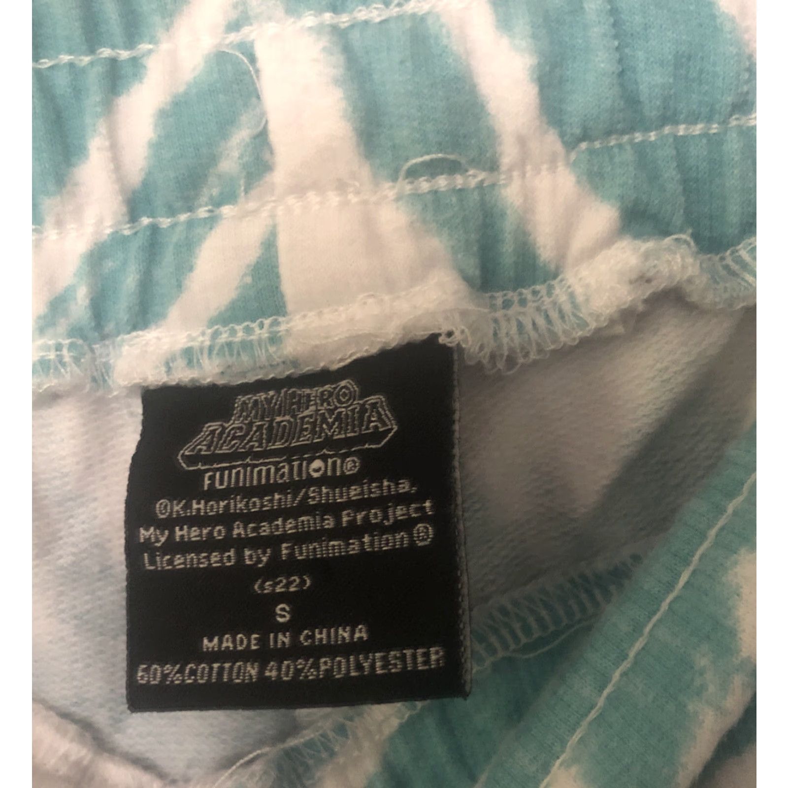 Logo 7 Funimation Sweat Shirt Mens Sz S Tie Dye Blue Logo Anime Hero My Hero Academia Shortos Size US 29 - 5 Thumbnail