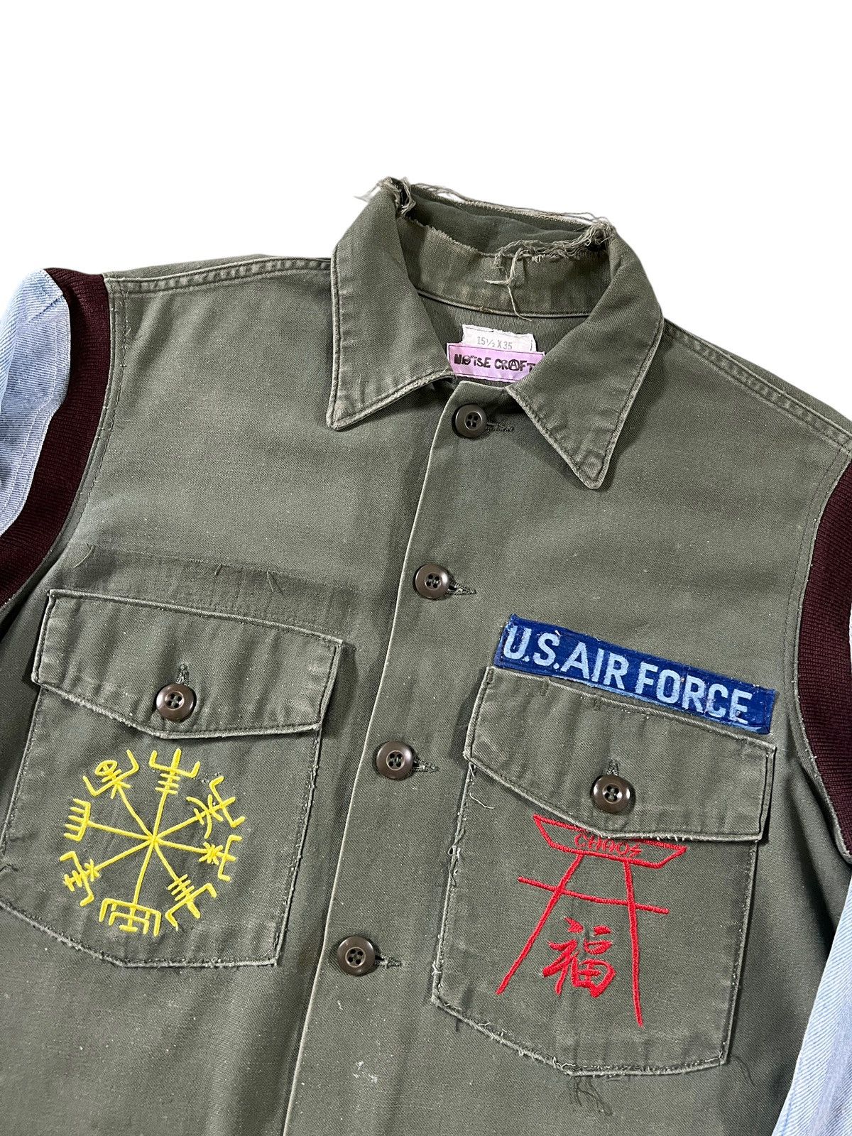 Japanese Brand Noise Craft Rebuilt Hybrid Army Button Shirt Size US L / EU 52-54 / 3 - 3 Thumbnail
