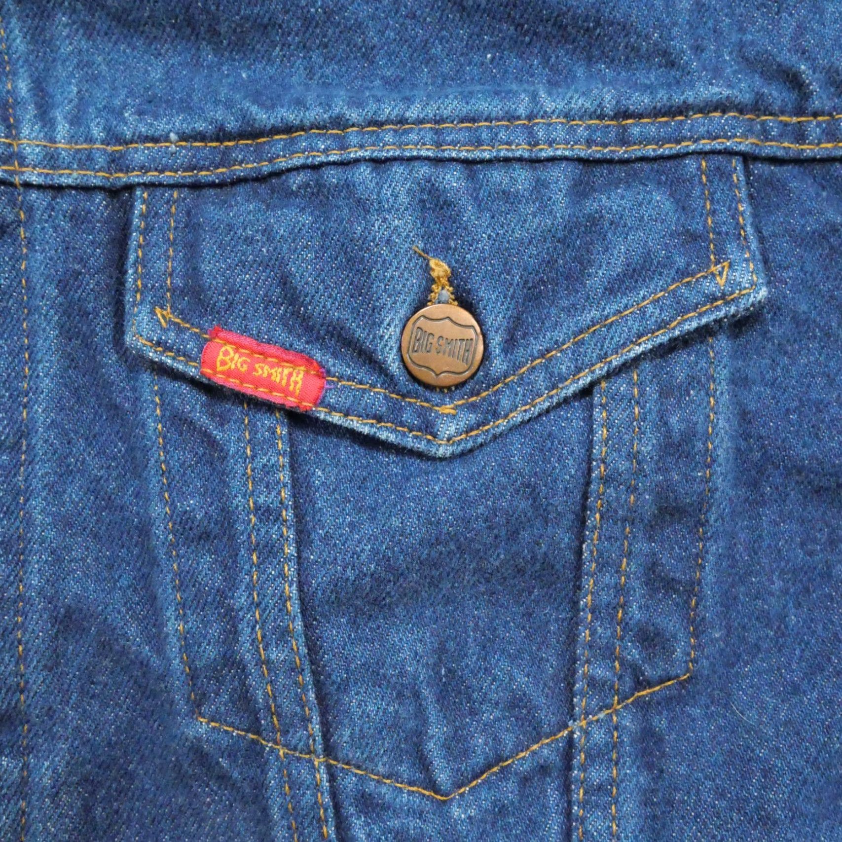 Vintage VINTAGE Big Smith Jacket Mens L Blue Denim Trucker Shirt Size US 33 - 3 Thumbnail