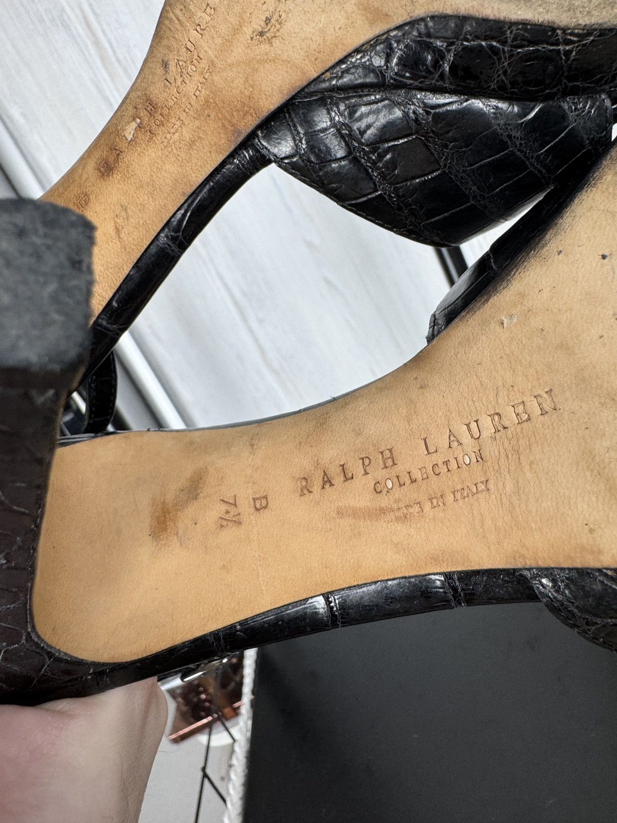 Ralph Lauren Ralph Lauren Lizard Leather Jeanette Ankle Strap Sandals Size US 7.5 / IT 37.5 - 12 Thumbnail