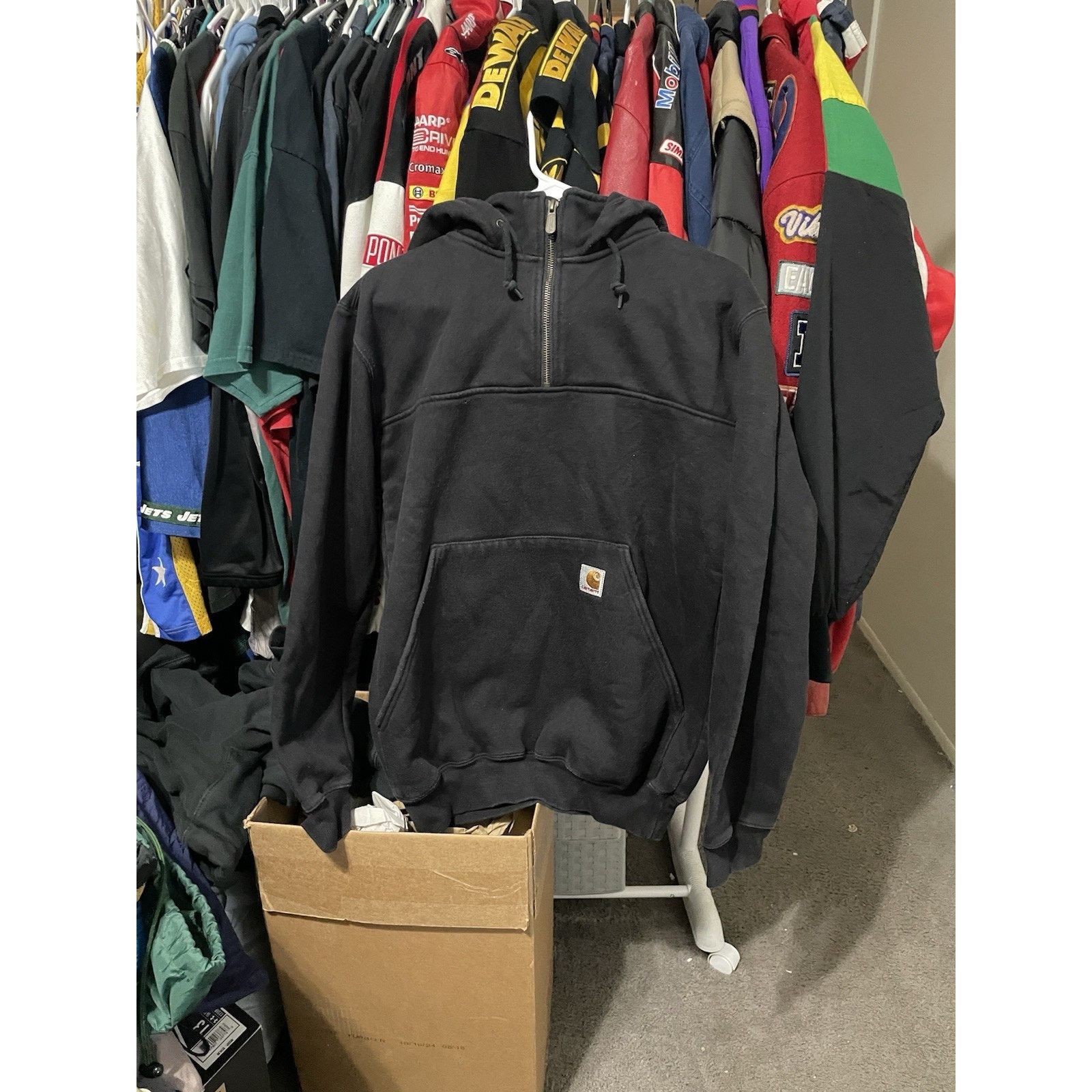 Carhartt Size S-Carhartt Rain Defender Hoodie 1/4 Zip Loose Fit Black Size US S / EU 44-46 / 1 - 1 Thumbnail