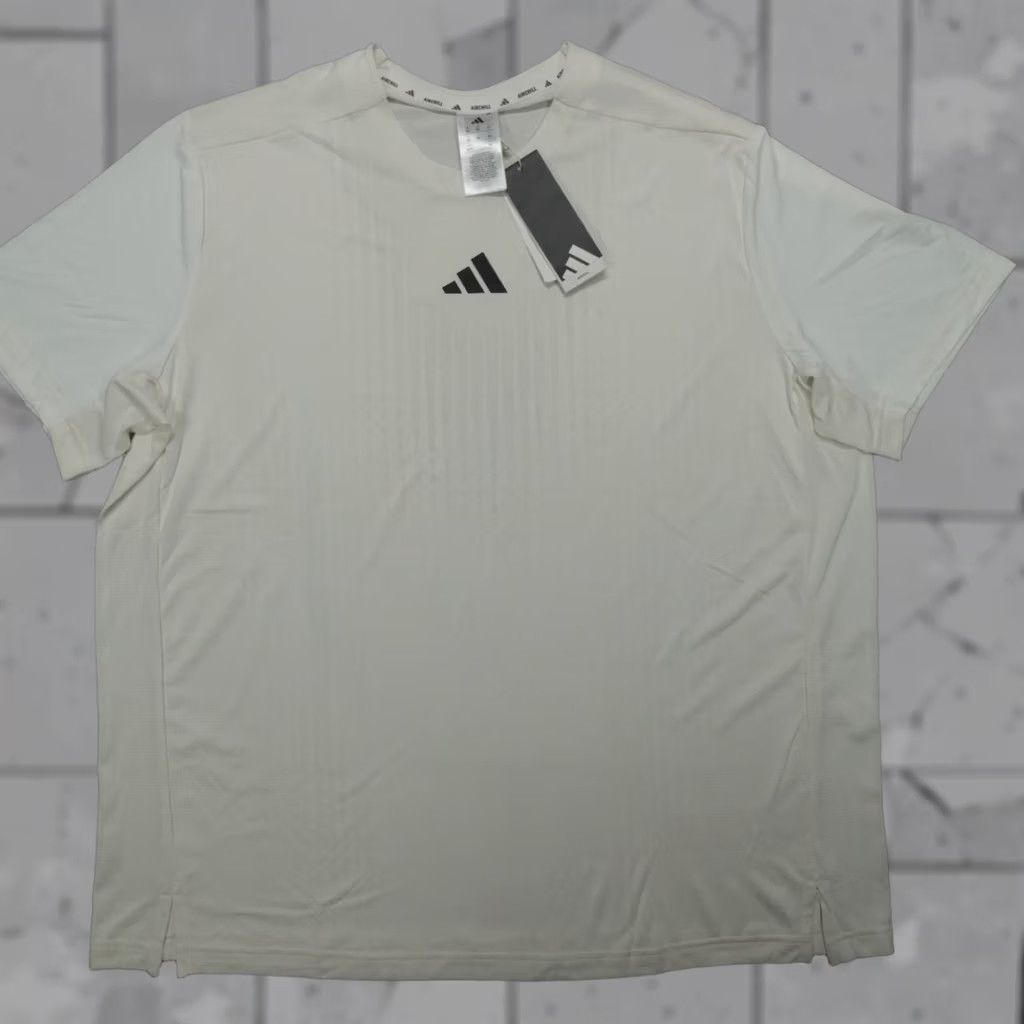 Adidas adidas Airchill Crew Neck Short Sleeve Athletic T-Shirt Men's 2XL White Chalk JE5747 Size US XXL / EU 58 / 5 - 1 Thumbnail