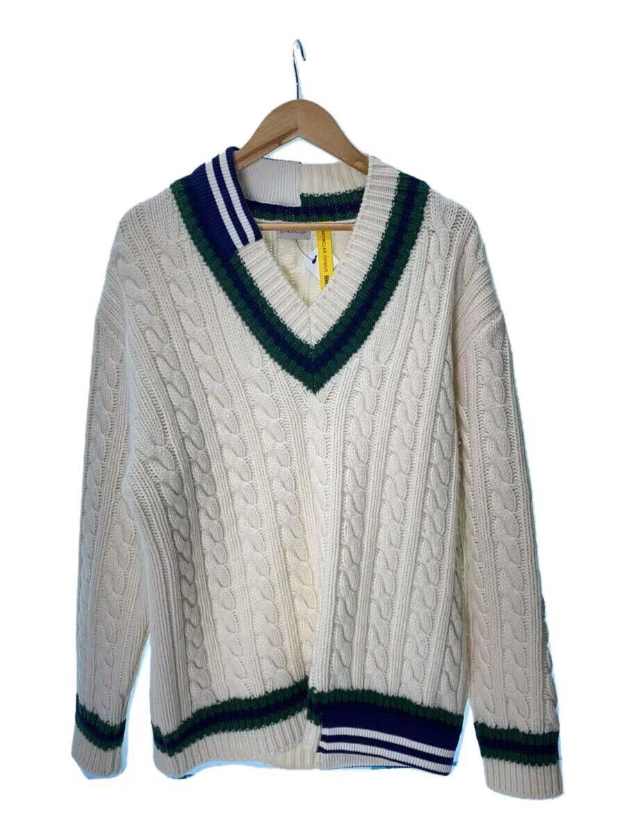 Palm Angels Palm Angels x Moncler Cotton Knit Sweater White Size US L / EU 52-54 / 3 - 1 Thumbnail