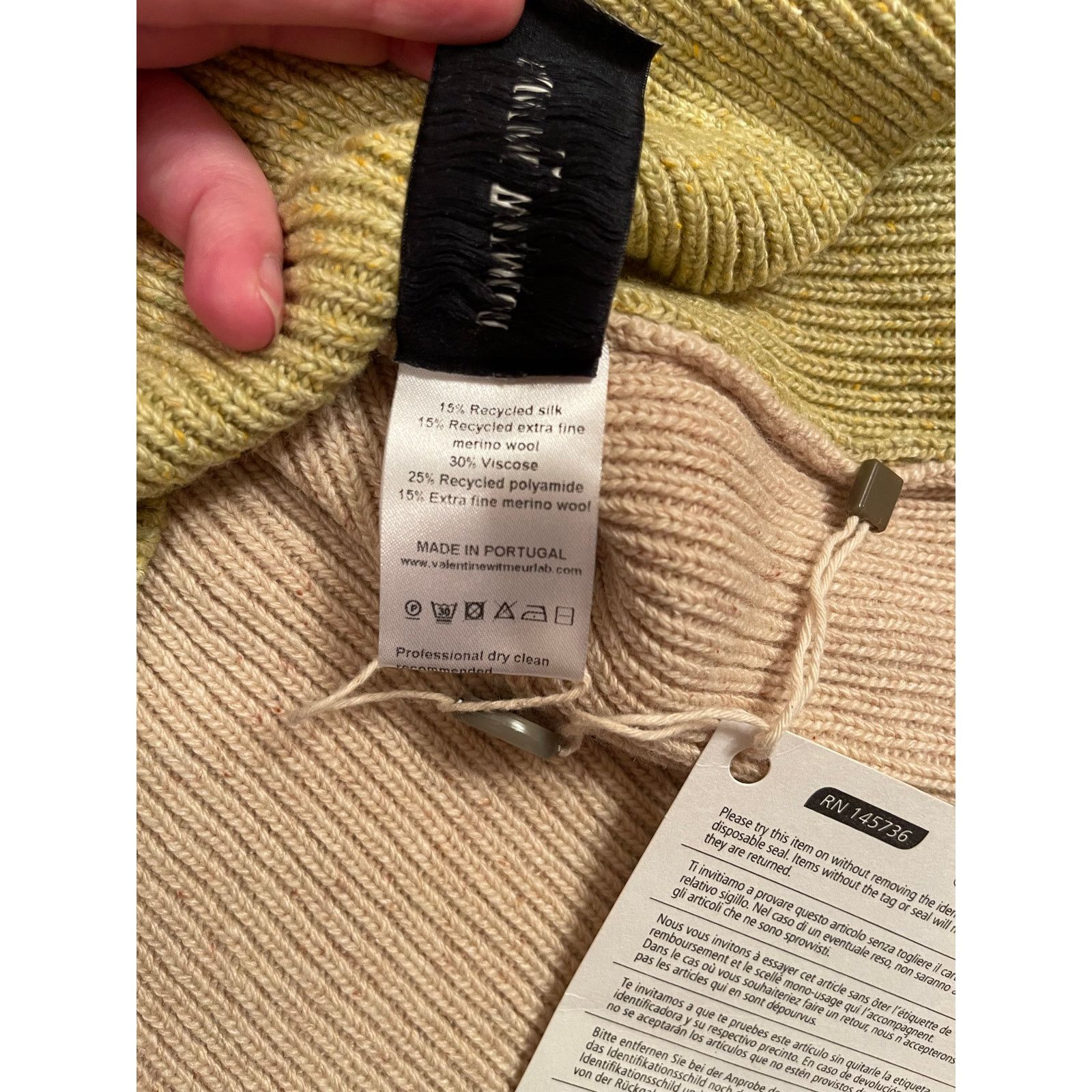 Other Valentine Witmeur Lab Economist Thin Turtleneck Khaki NWT OS Size ONE SIZE - 6 Thumbnail
