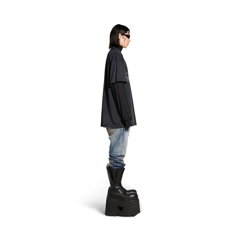 Balenciaga o1bcso1str1225 3B Liquefied T-Shirt Oversized in Black Size US L / EU 52-54 / 3 - 4 Thumbnail