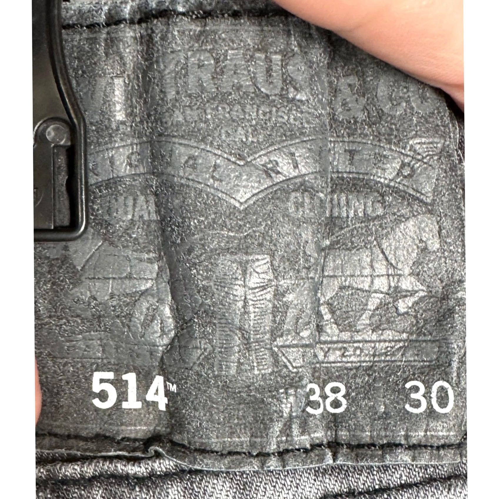 Levi's Levi's 514 Jeans Mens 38X30 Grey Straight Fit Distressed 5 Pocket Stretch Denim Size US 38 / EU 54 - 3 Thumbnail