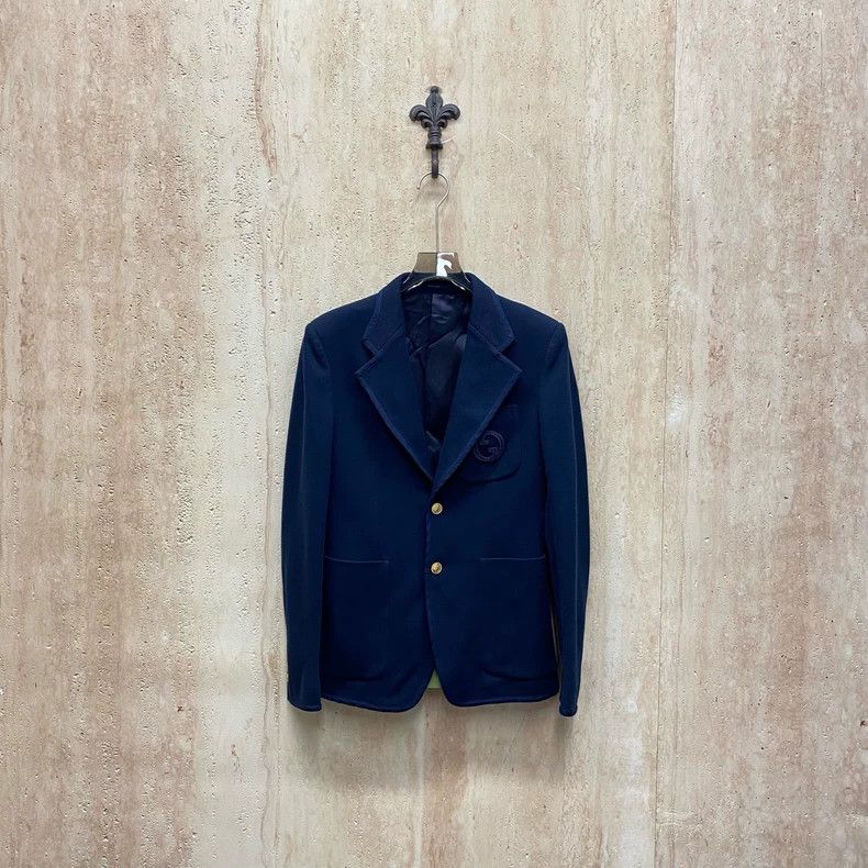 Gucci Gucci Midnight blue embroidered double G letter logo gold b Size US S / EU 44-46 / 1 - 1 Thumbnail