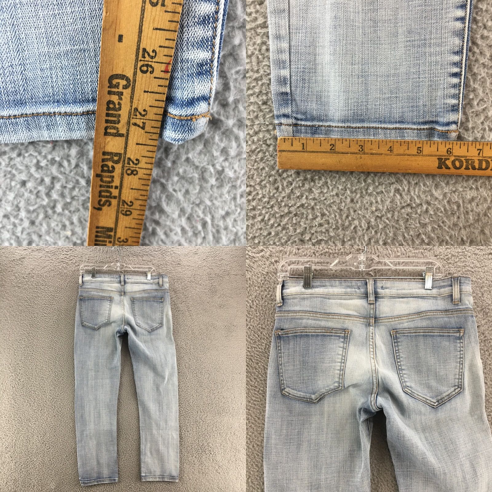 Denime Cello Jeans Womens 7 Blue Light Wash Denim Straight Zip Fly Distressed Size 28" / US 6 / IT 42 - 8 Thumbnail
